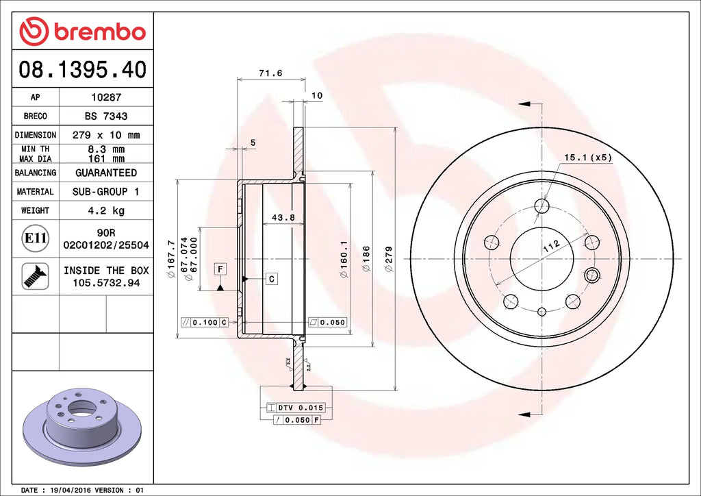 Brake Disc 08.1630.10