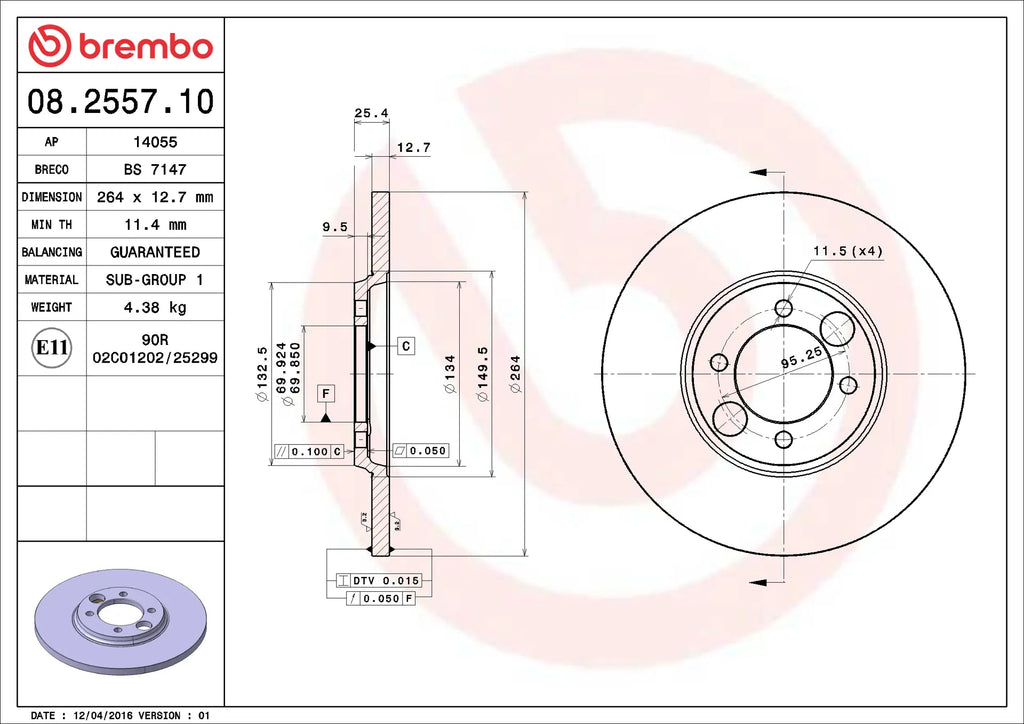 Brake Disc 08.2557.10