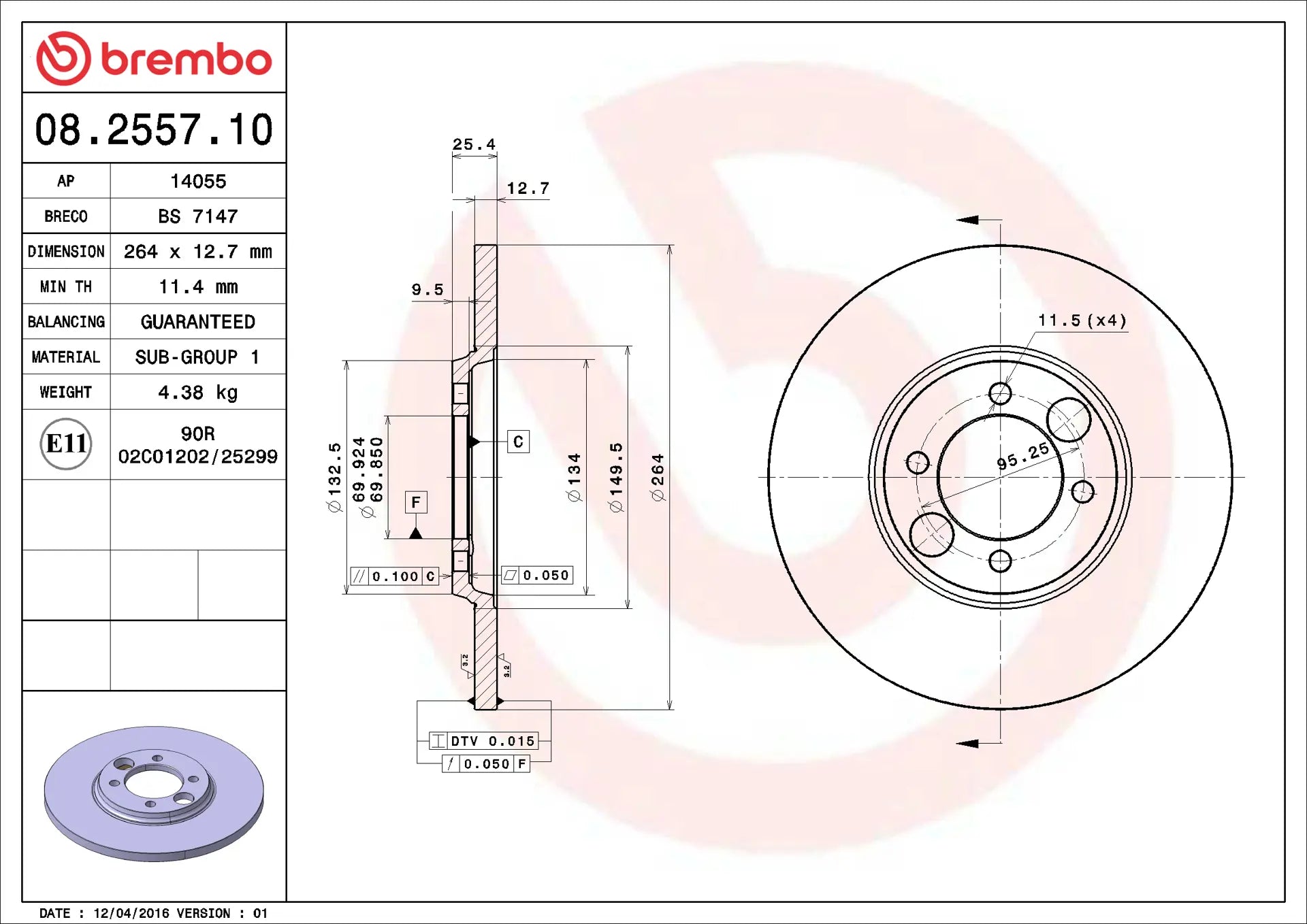 Brake Disc 08.2557.10