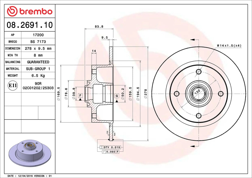 Brake Disc 08.2691.10