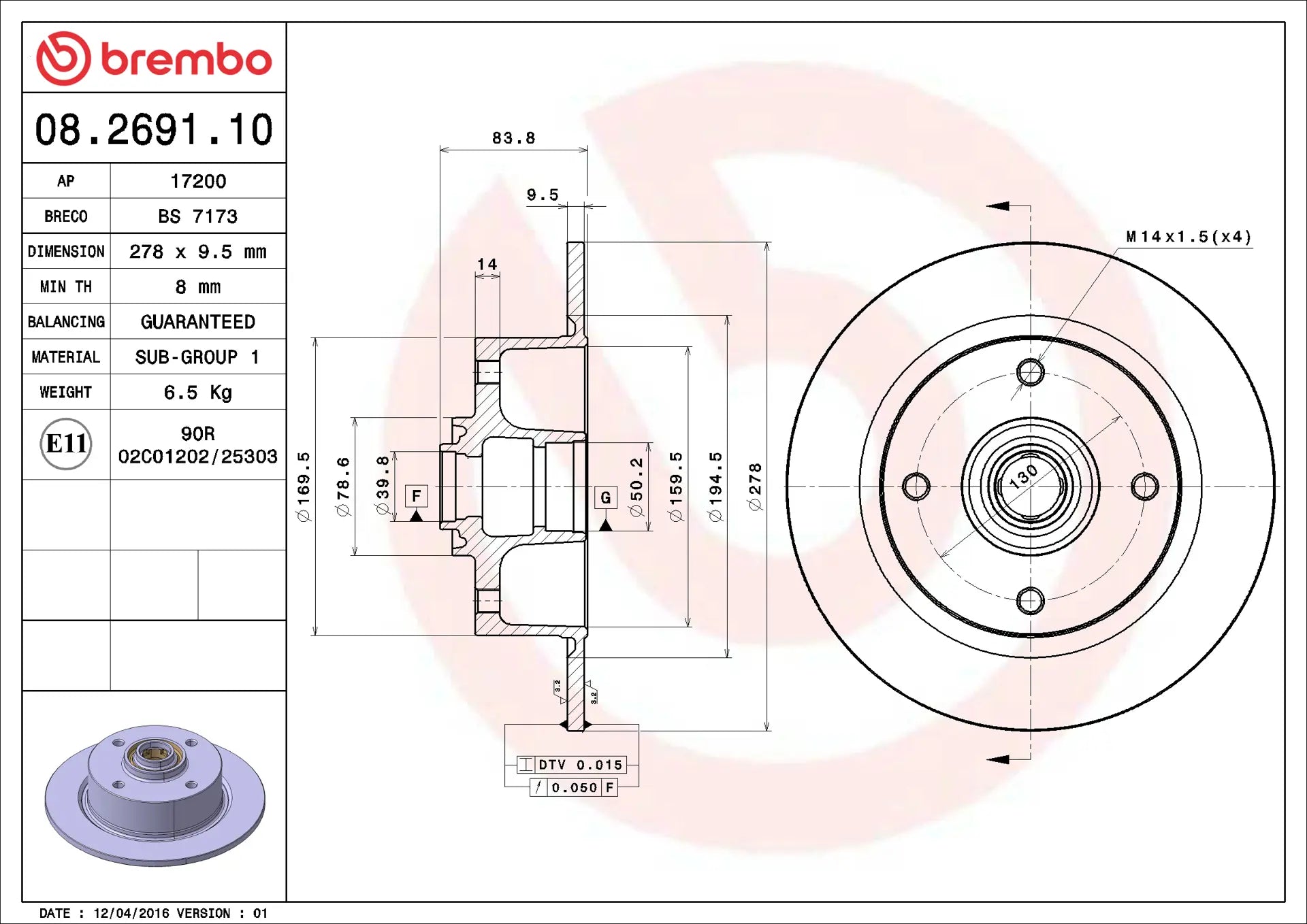 Brake Disc 08.2691.10