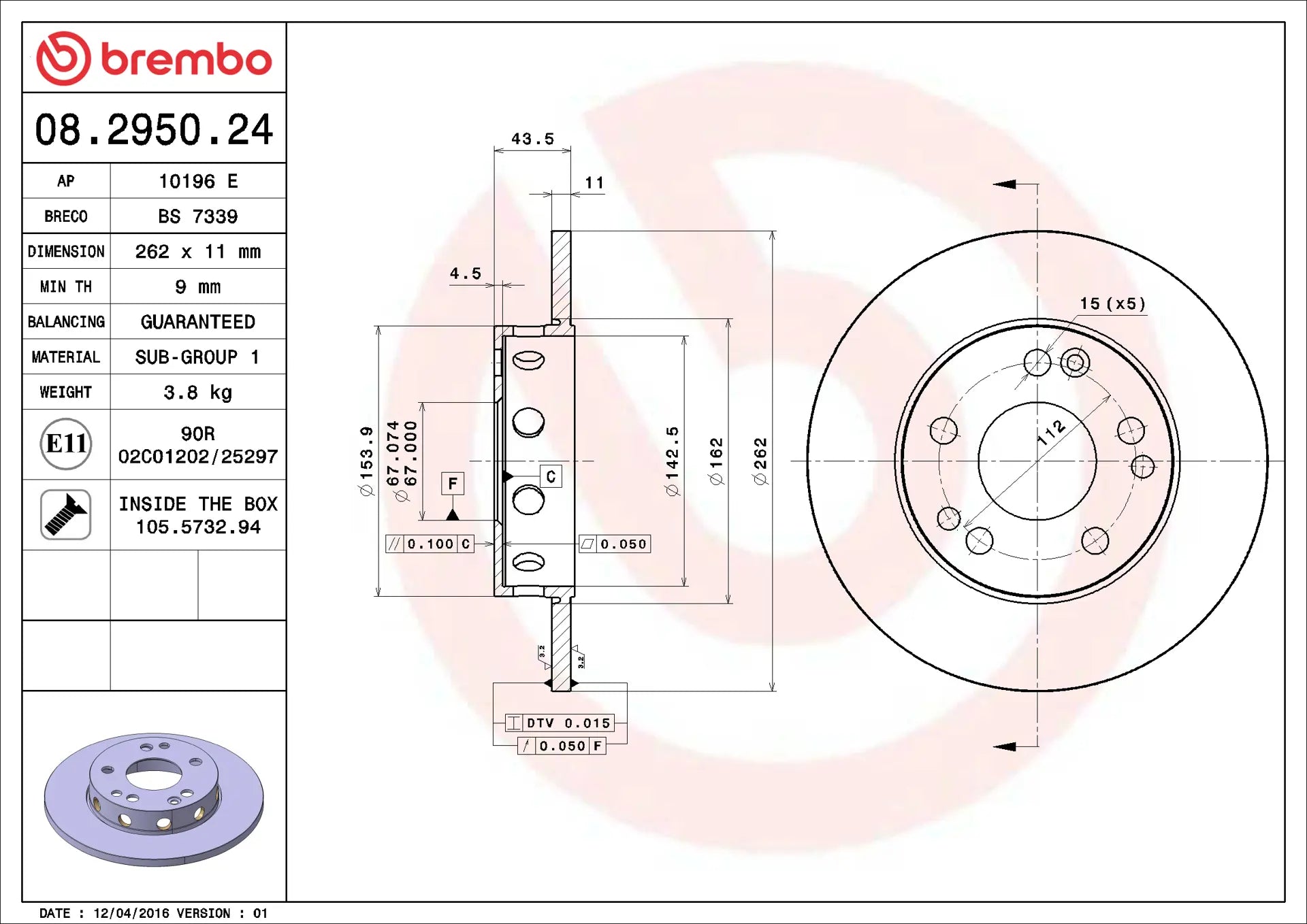 Brake Disc 08.2950.24