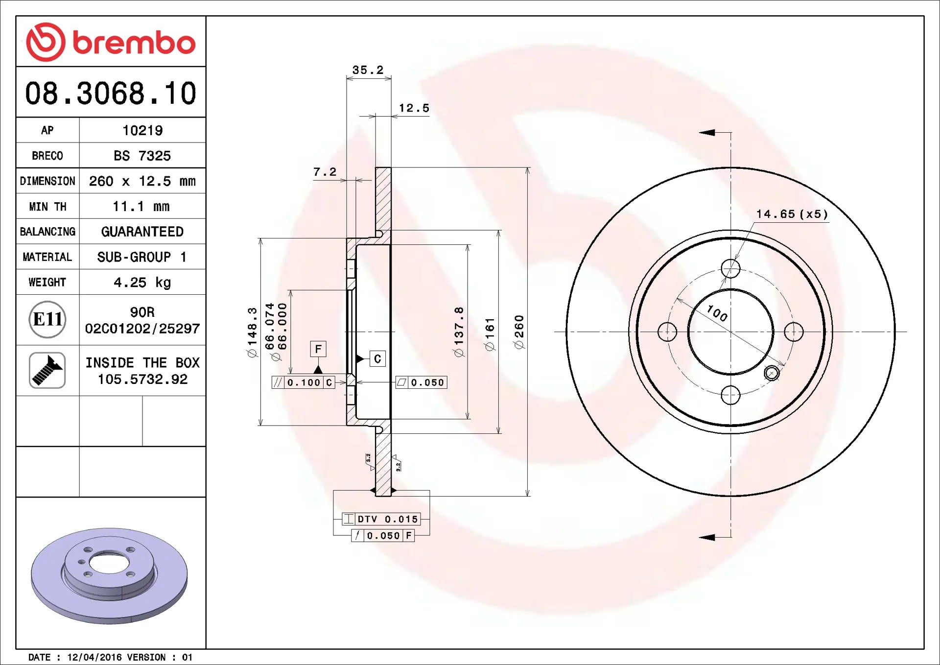 Brake Disc 08.3068.10
