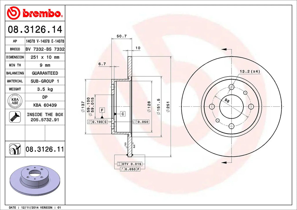 Brake Disc 08.3126.11