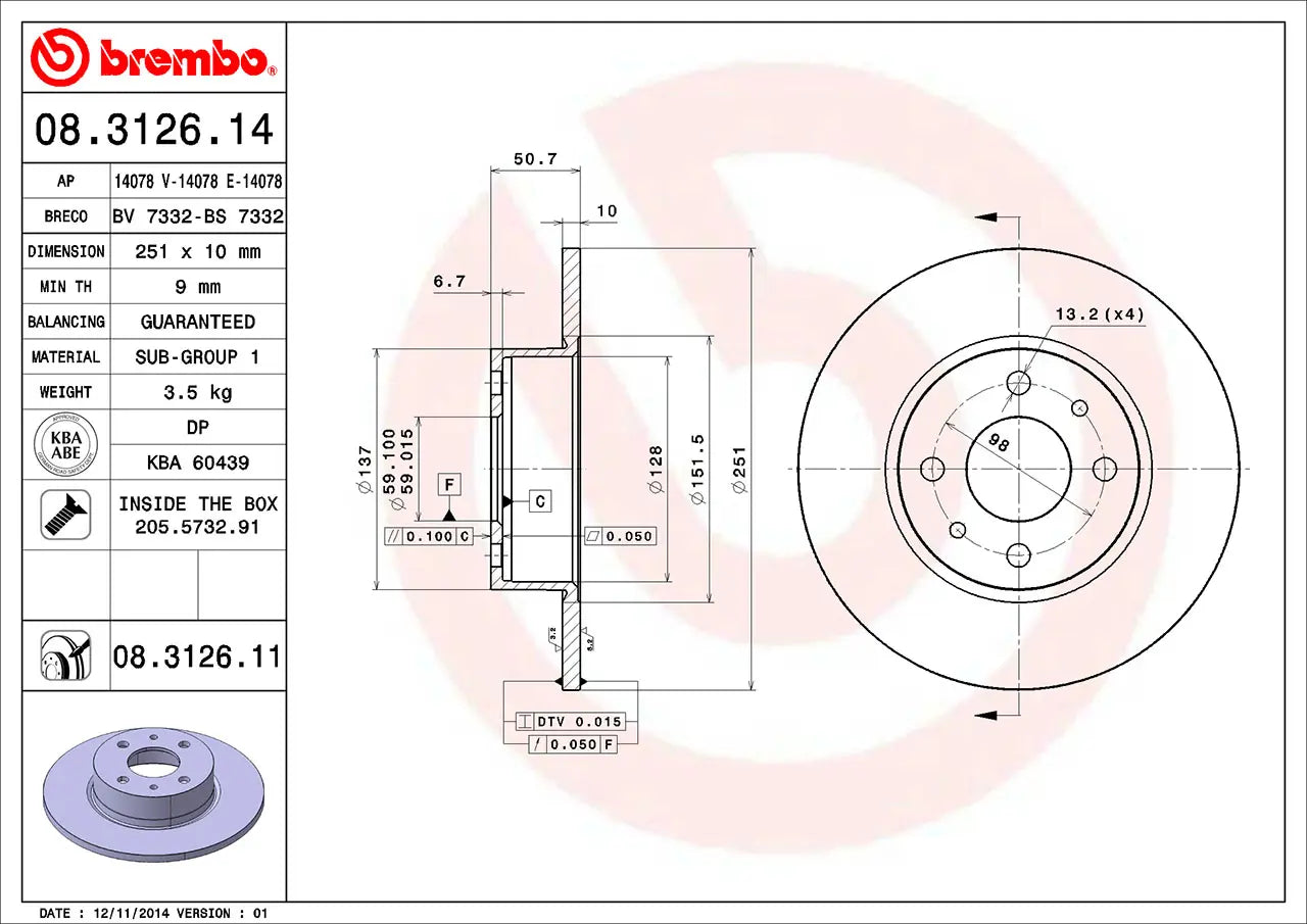 Brake Disc 08.3126.11