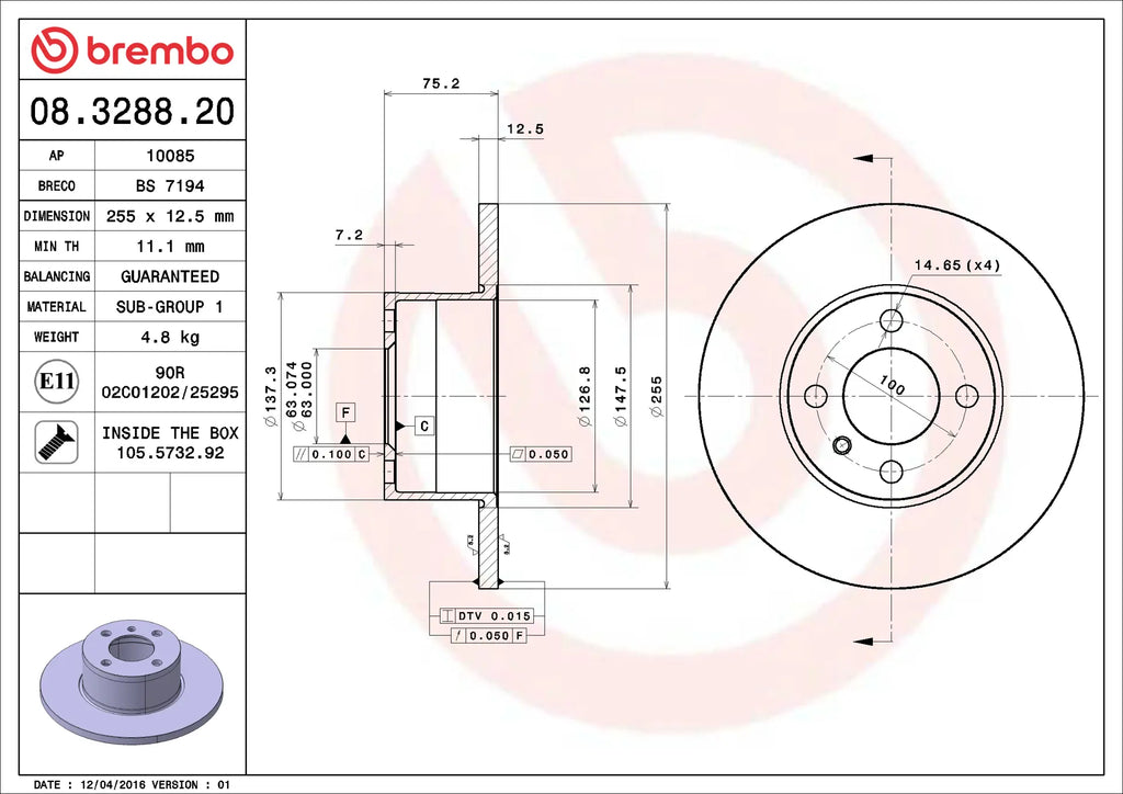 Brake Disc 08.3288.20