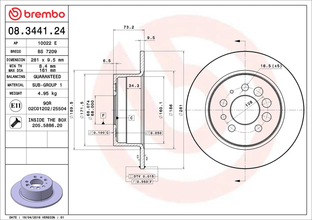 Brake Disc 08.3441.24