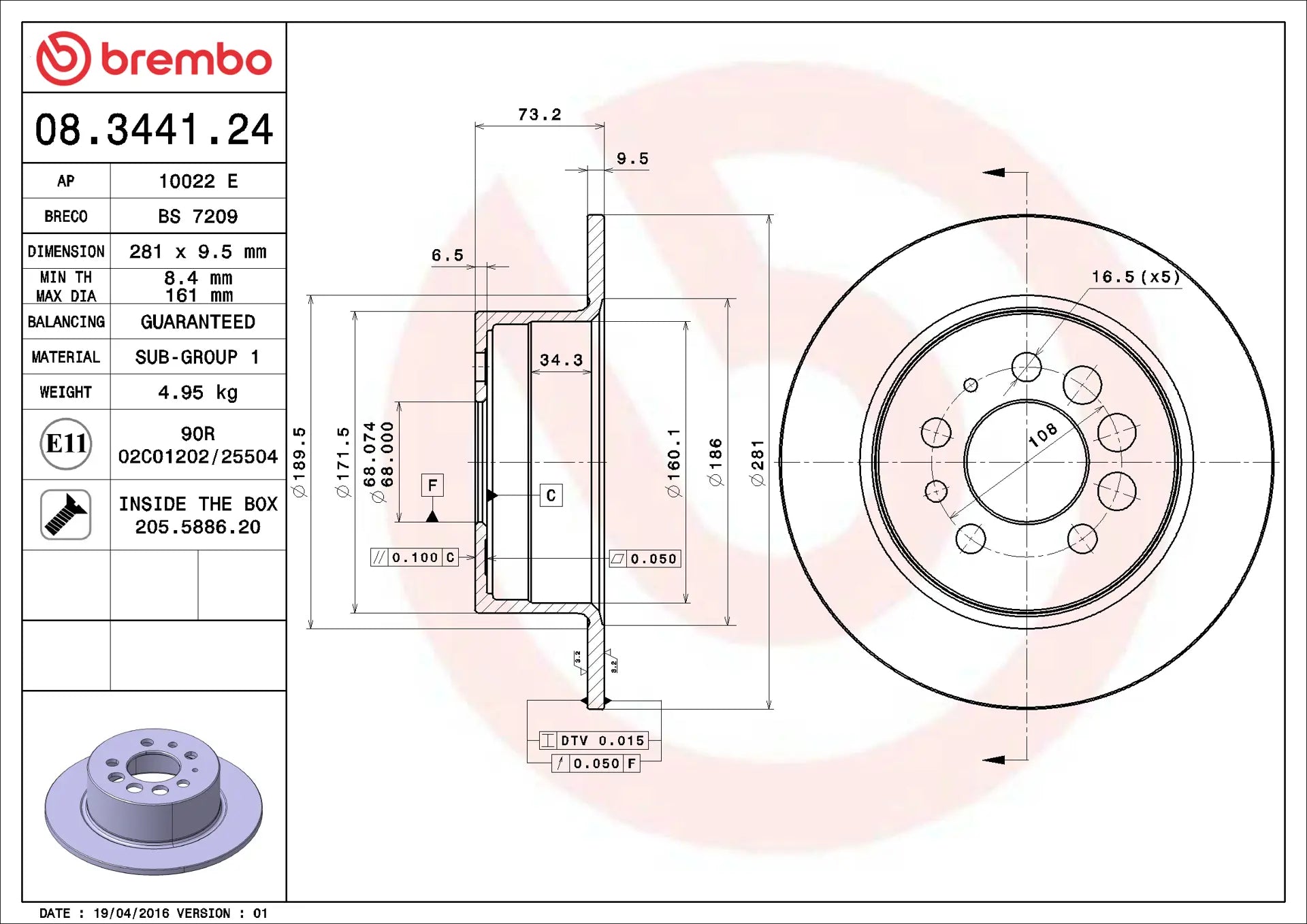 Brake Disc 08.3441.24