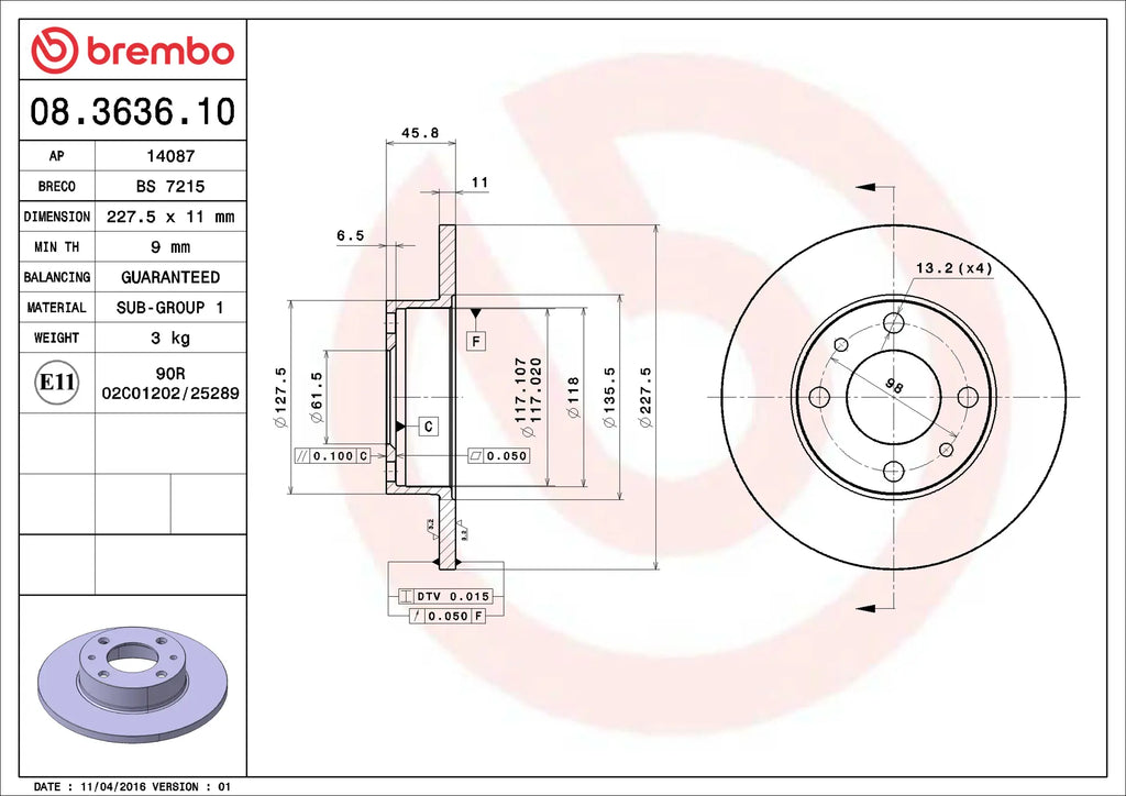 Brake Disc 08.3636.10