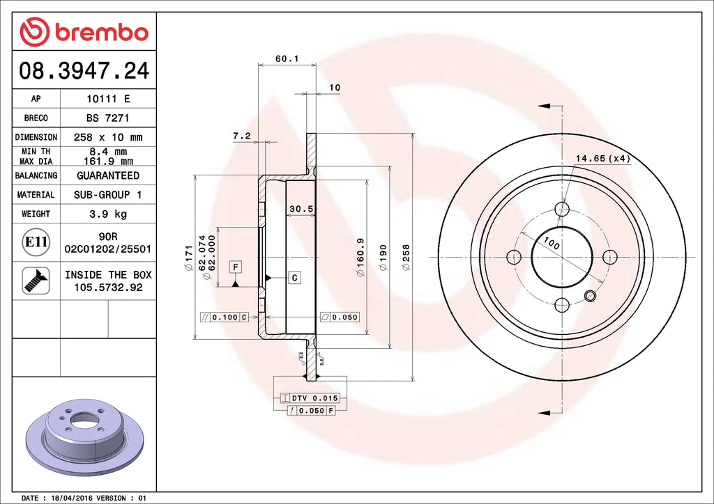 Brake Disc 08.3947.24