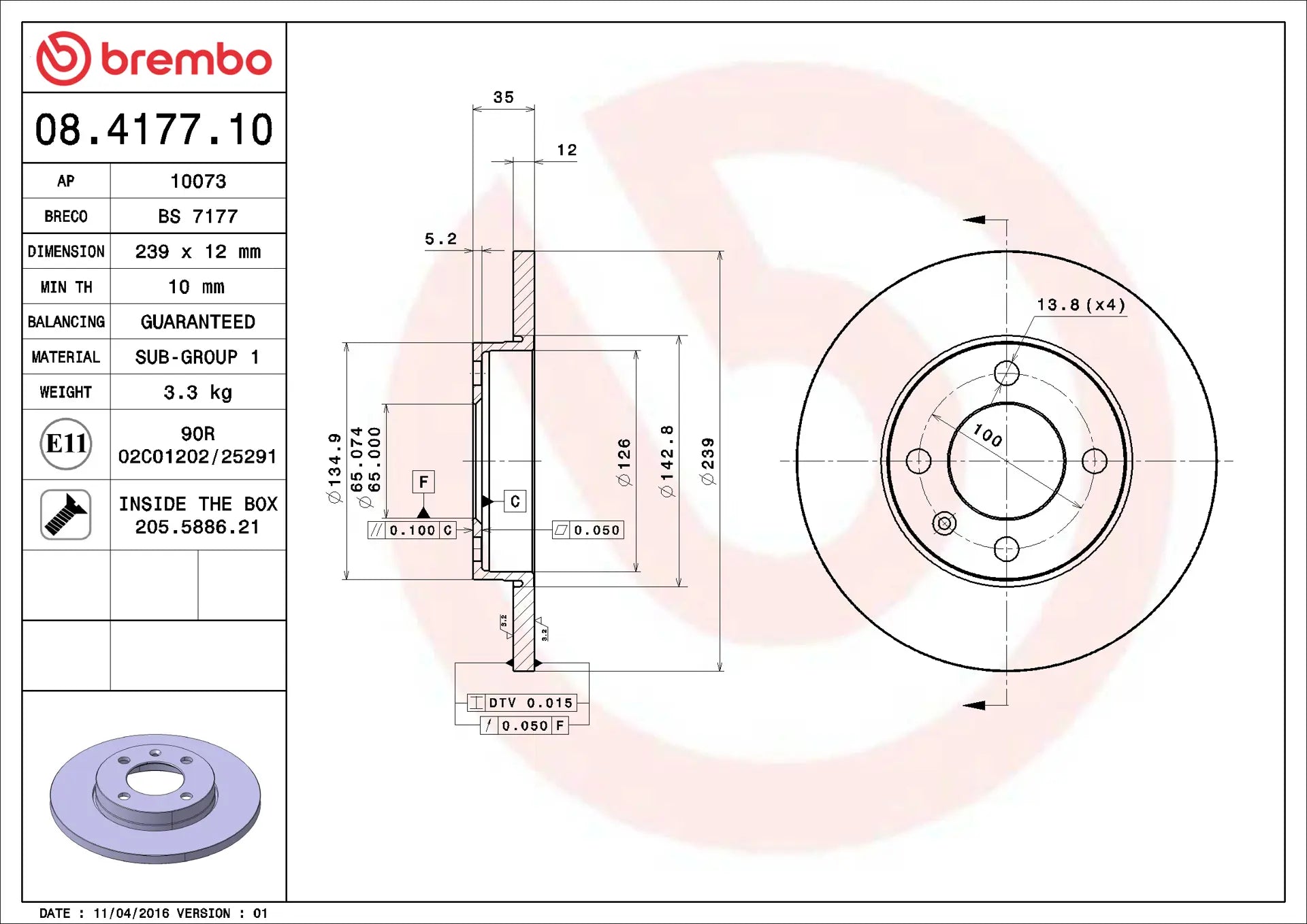 Brake Disc 08.4177.10