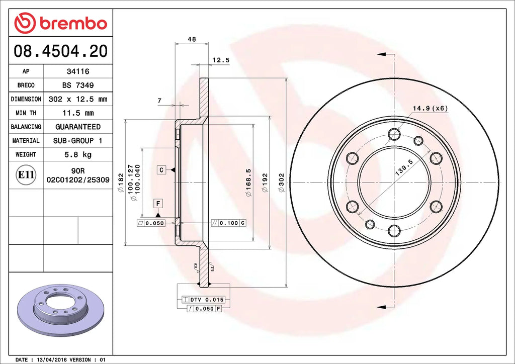 Brake Disc 08.4504.20