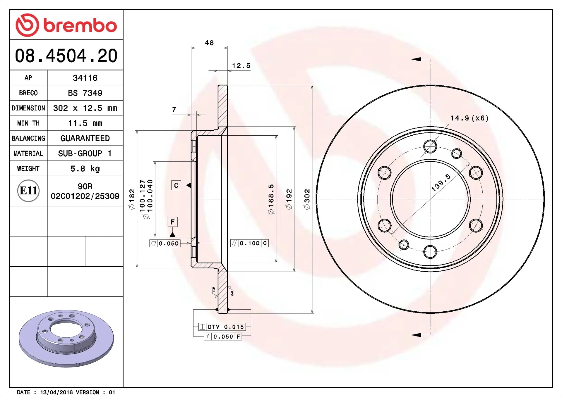 Brake Disc 08.4504.20