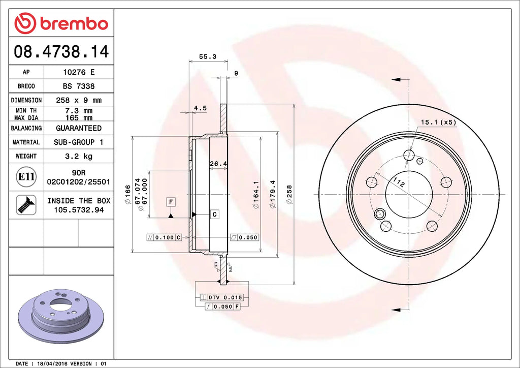 Brake Disc 08.4738.14