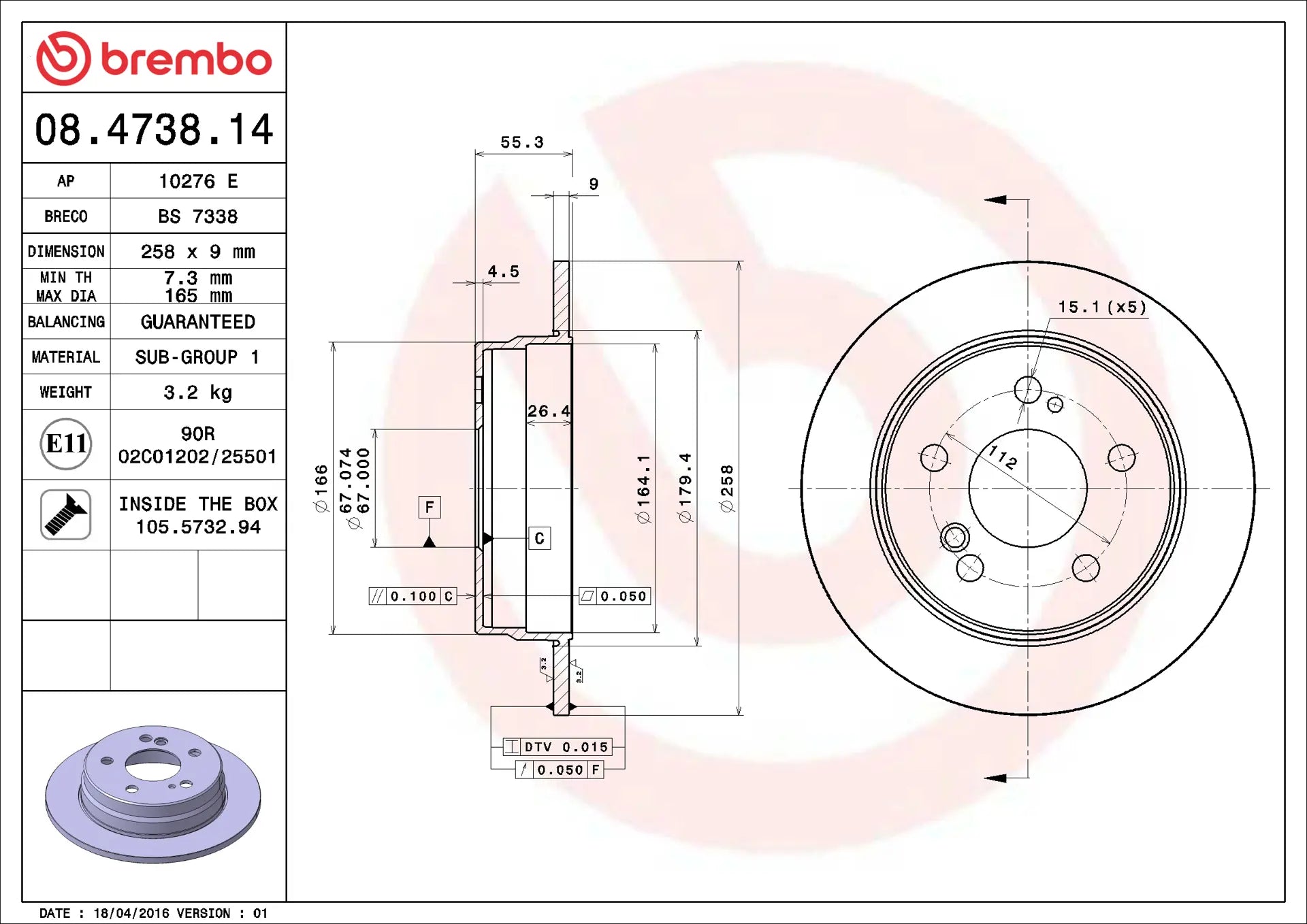 Brake Disc 08.4738.14