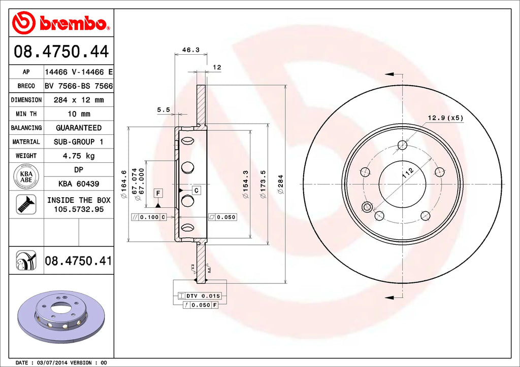 Brake Disc 08.4750.41