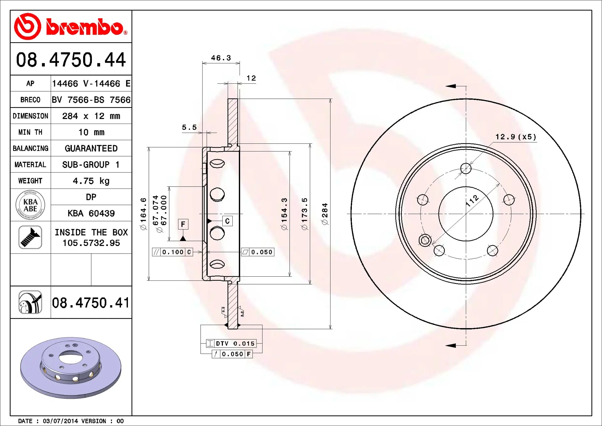 Brake Disc 08.4750.41