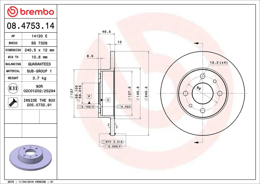 Brake Disc 08.4753.14