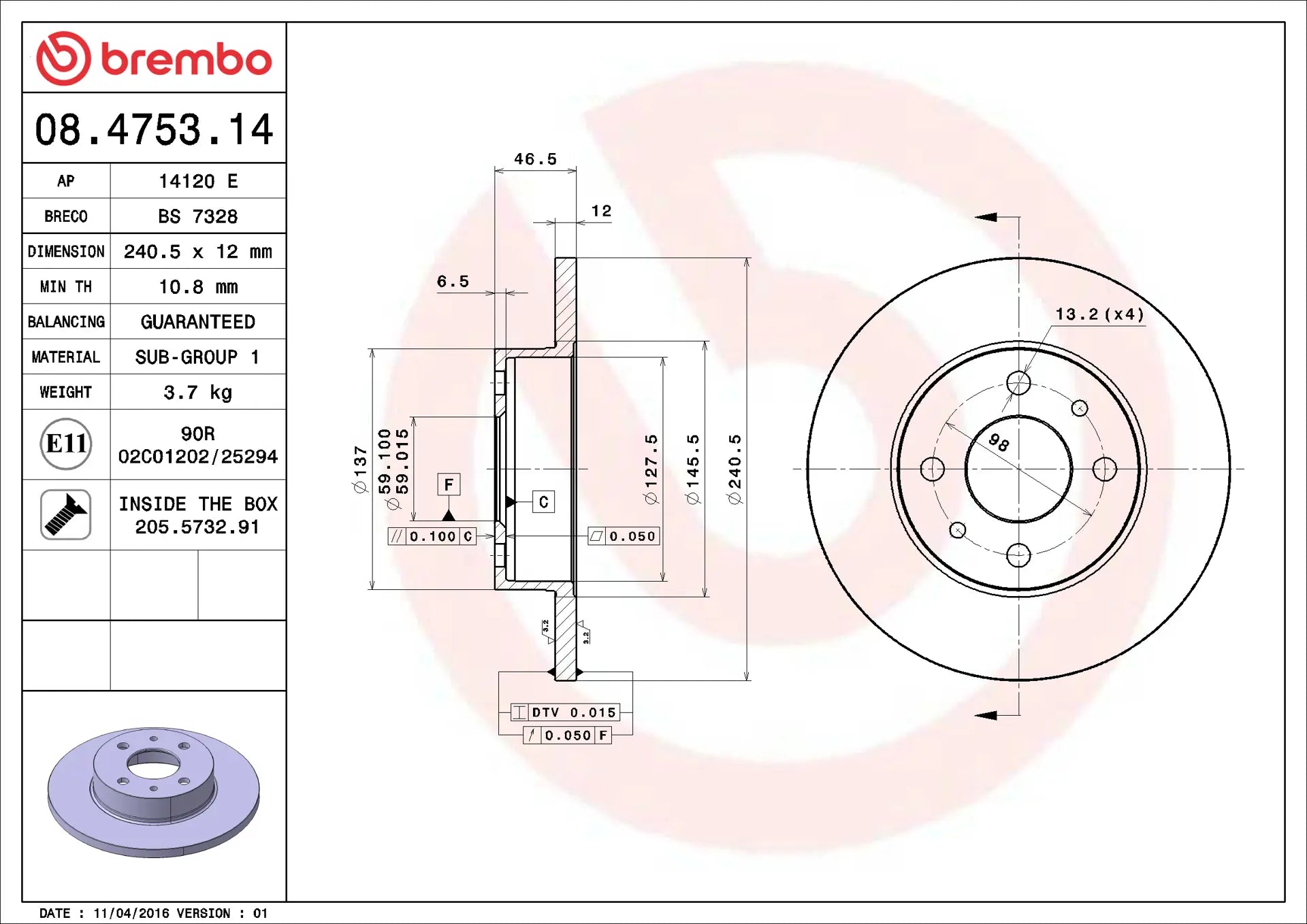 Brake Disc 08.4753.14