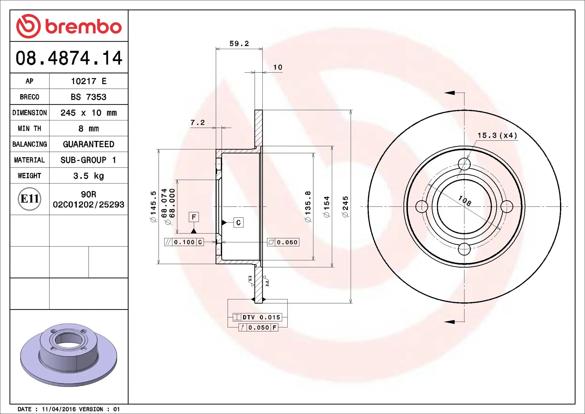 Brake Disc 08.4874.10