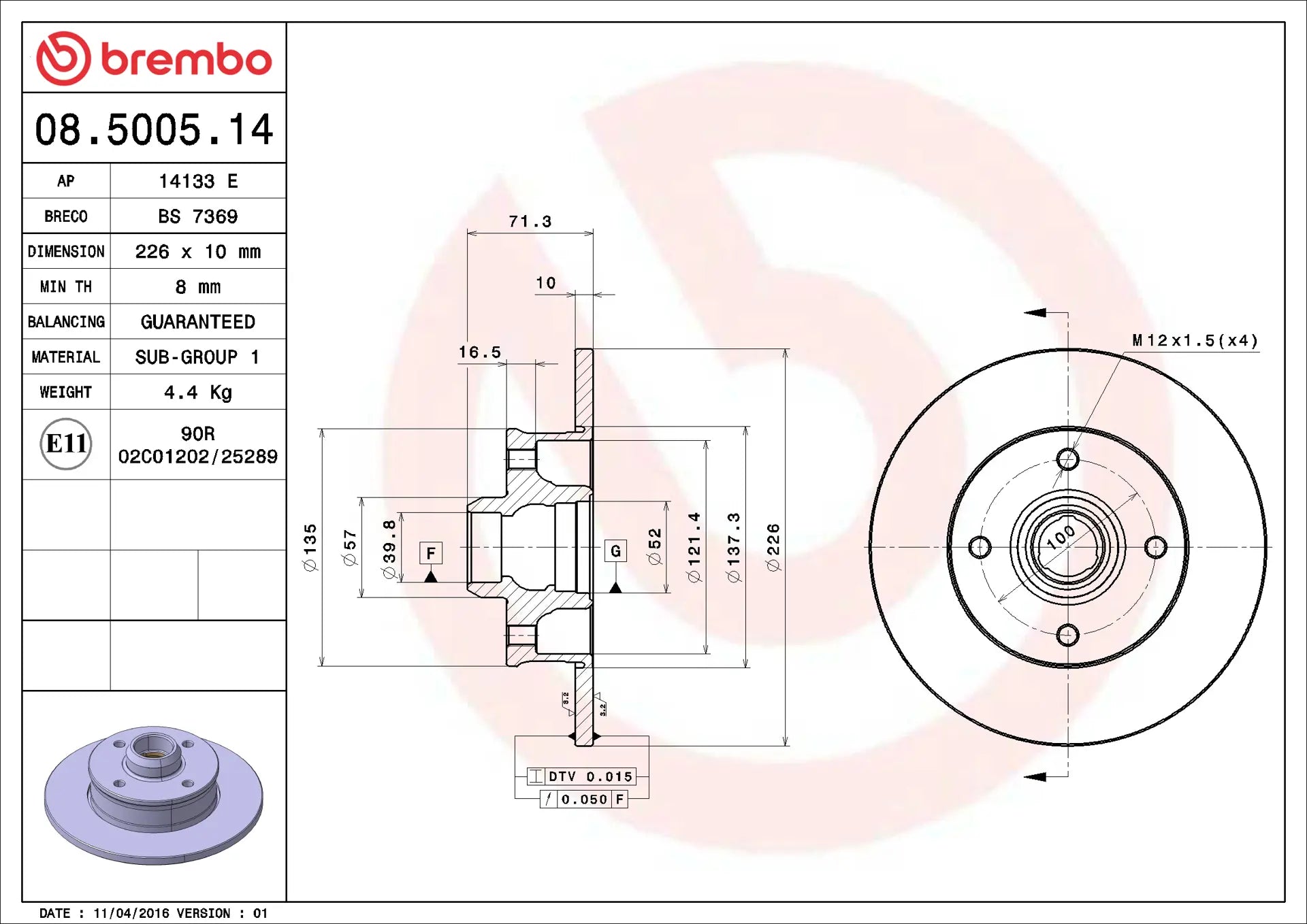 Brake Disc 08.5005.14