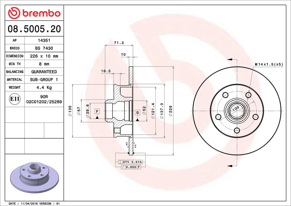 Brake Disc 08.5005.20