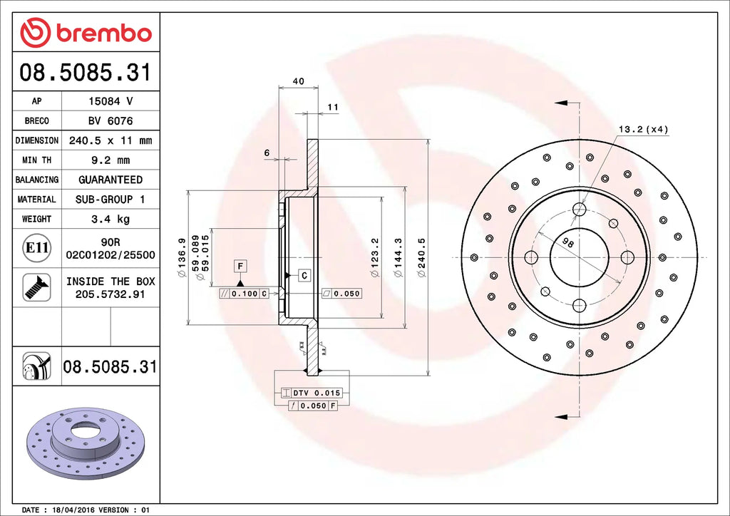 Brake Disc 08.5085.31
