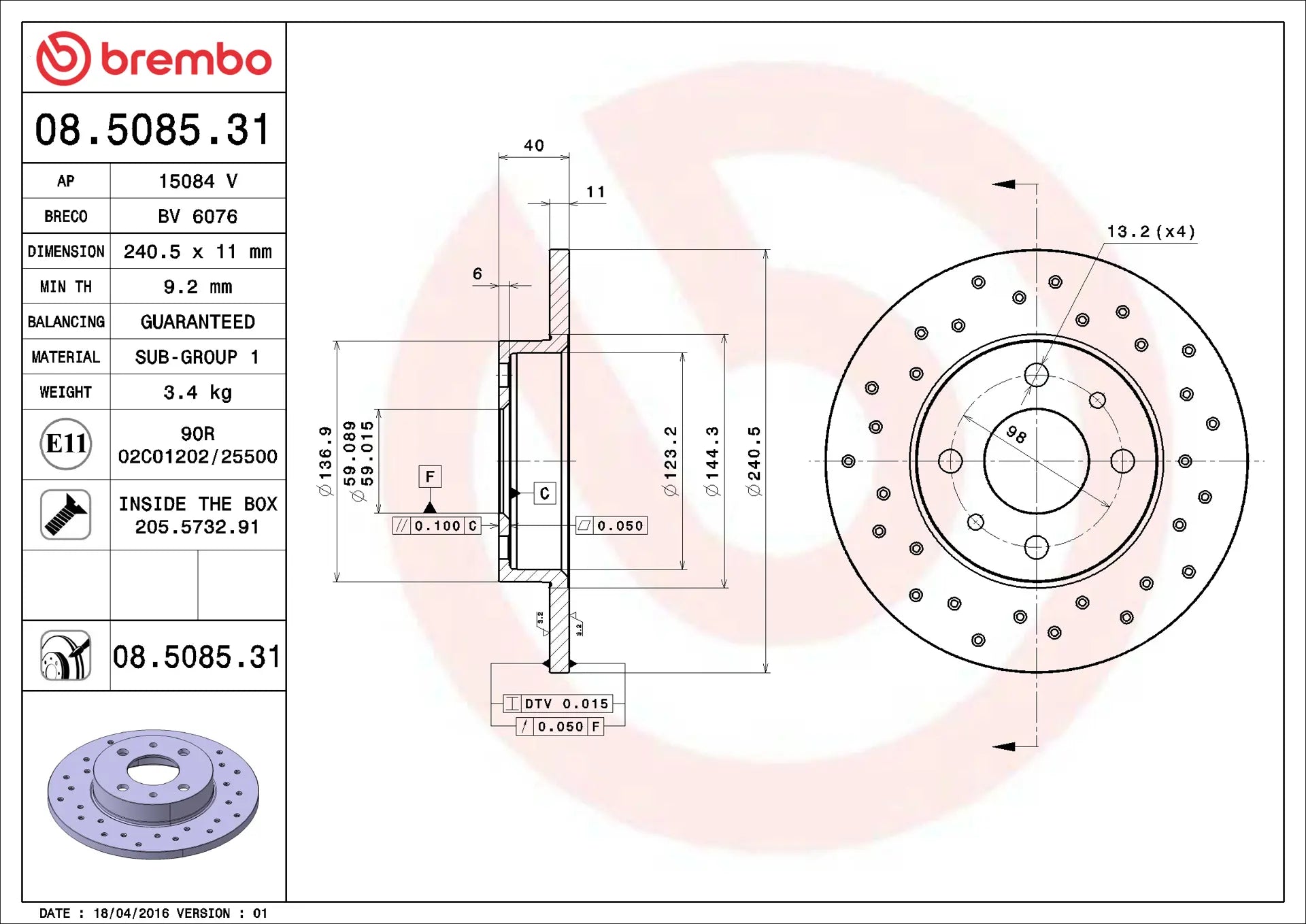 Brake Disc 08.5085.31