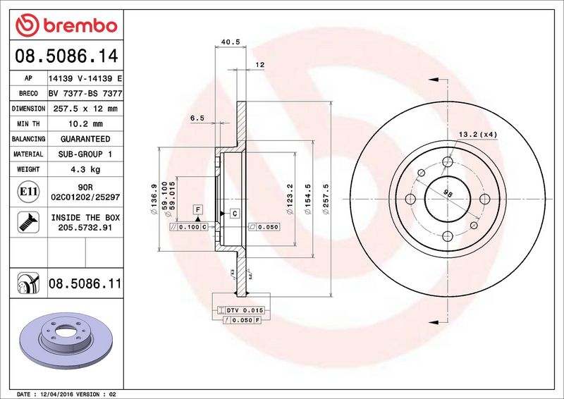 Brake Disc 08.5086.11