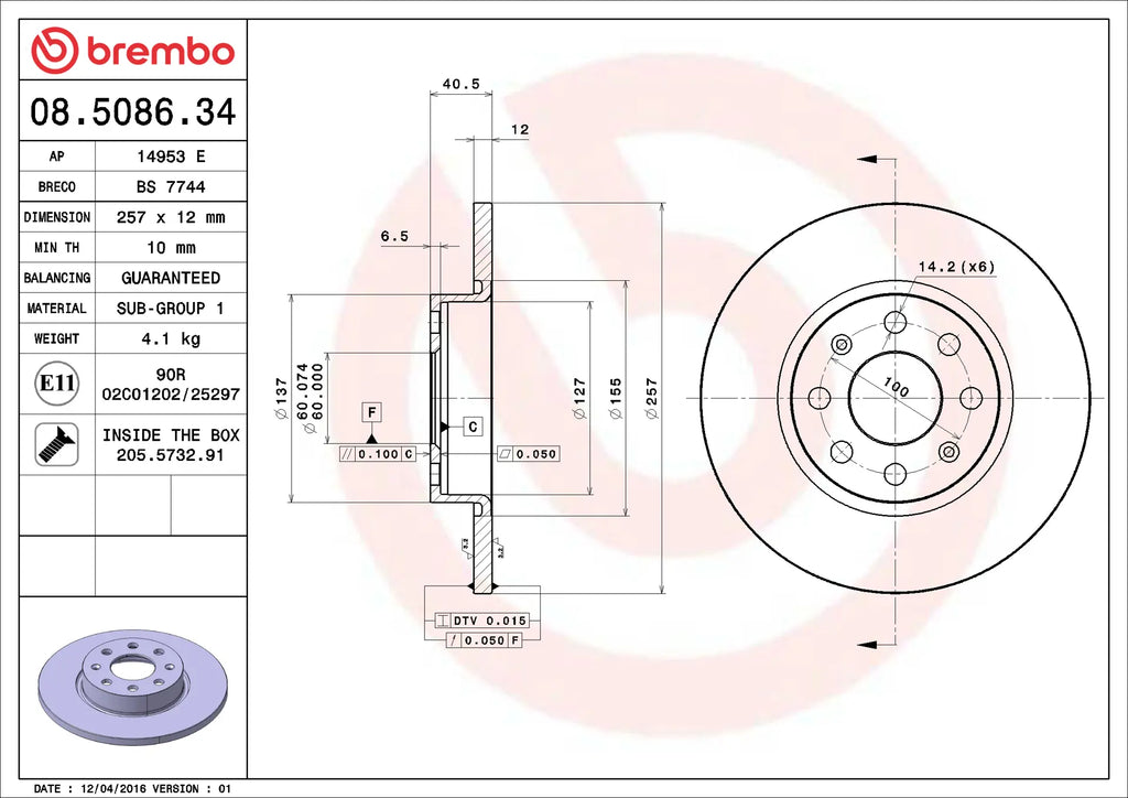 Brake Disc 08.5086.34