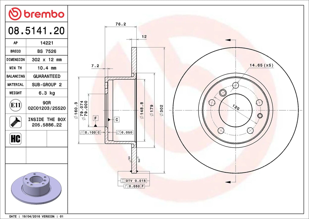 Brake Disc 08.5141.20