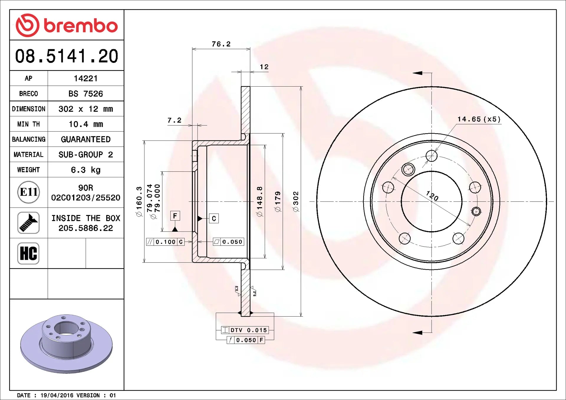 Brake Disc 08.5141.20
