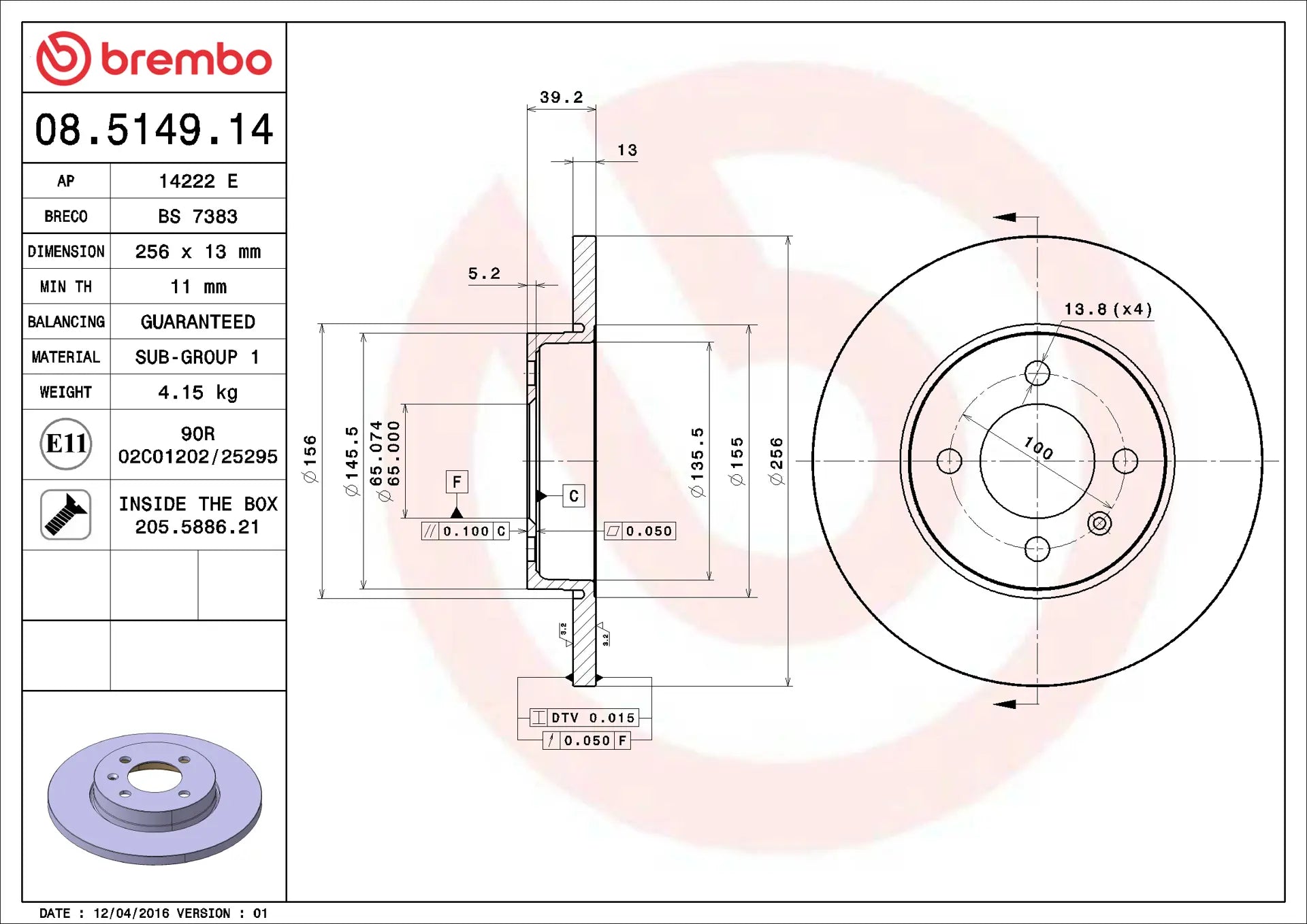 Brake Disc 08.5149.14
