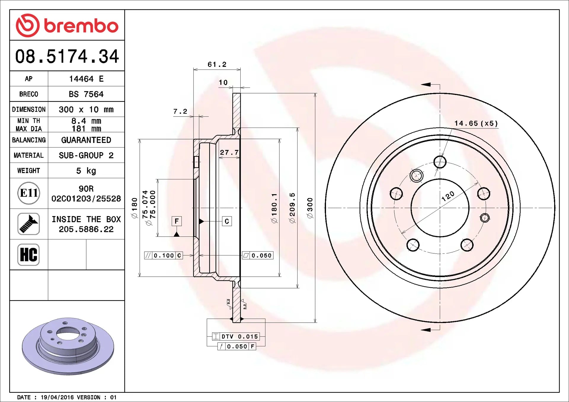 Brake Disc 08.5174.34