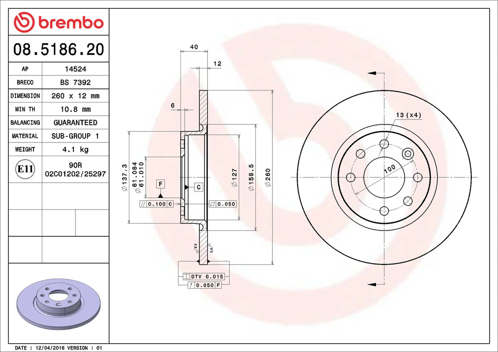 Brake Disc 08.5186.20