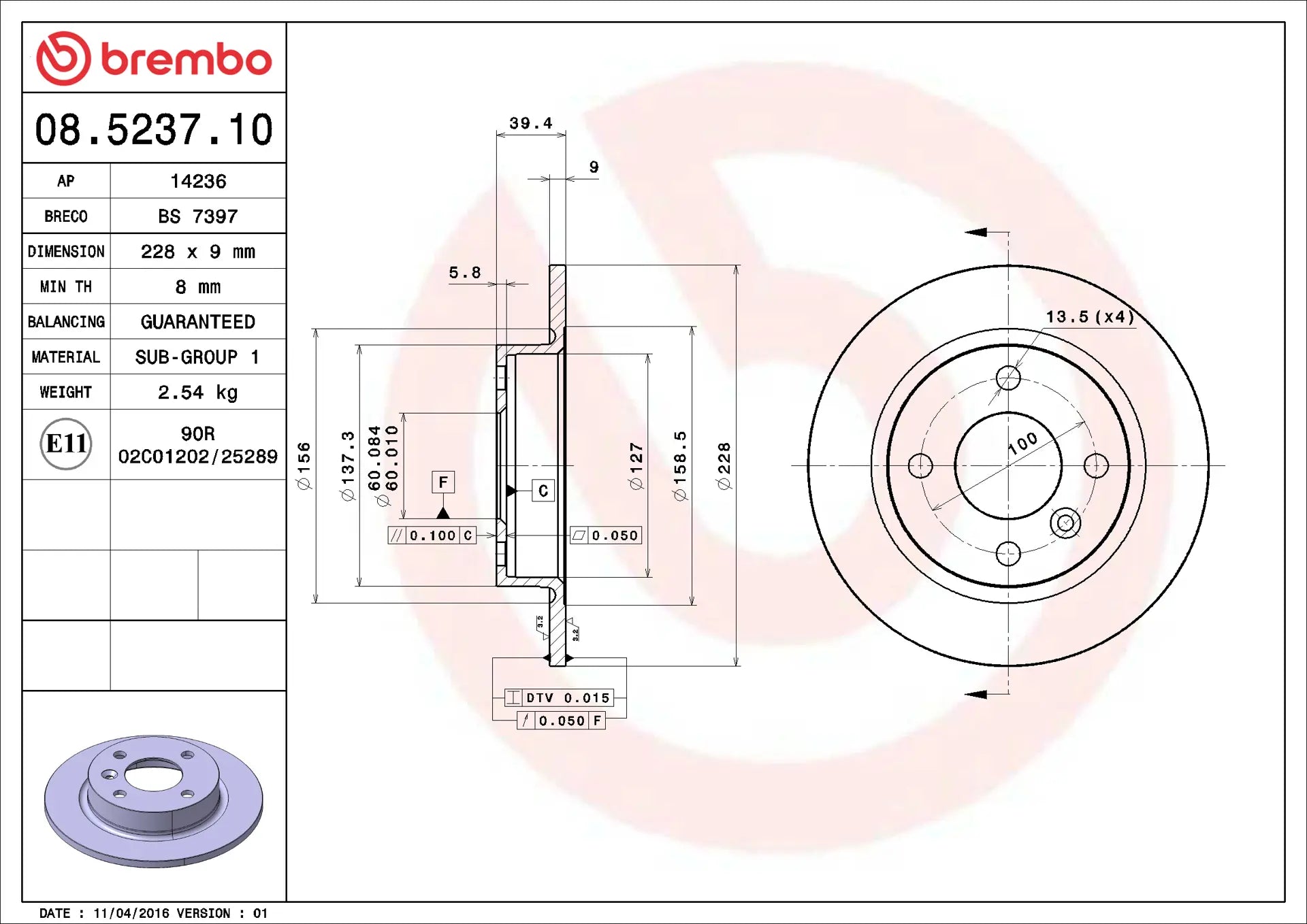 Brake Disc 08.5237.10