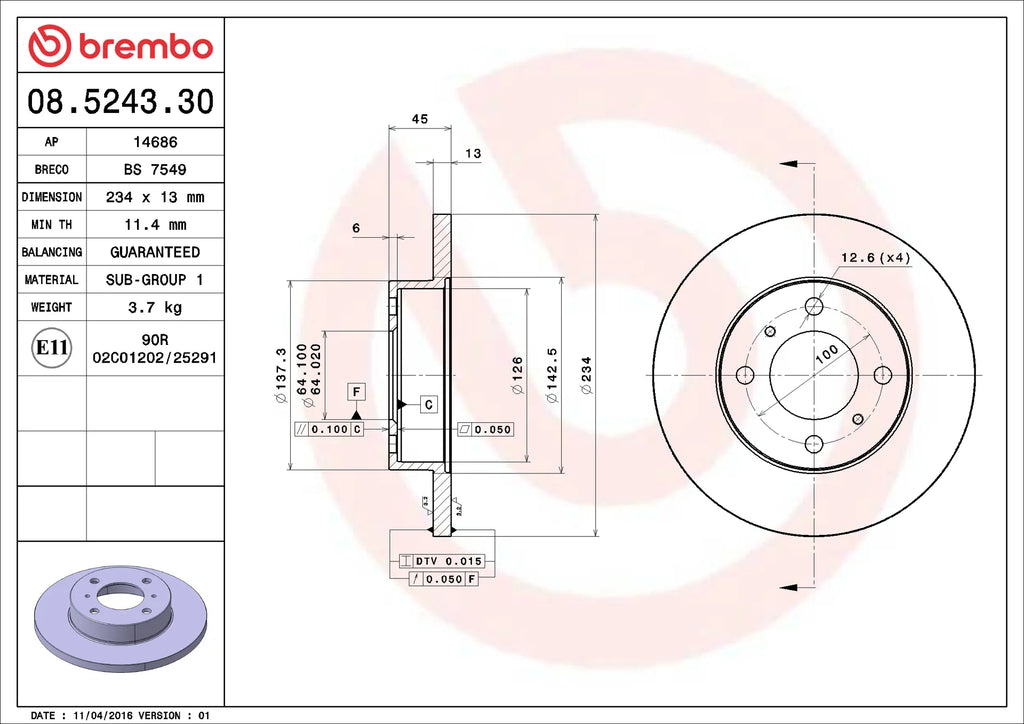 Brake Disc 08.5243.30