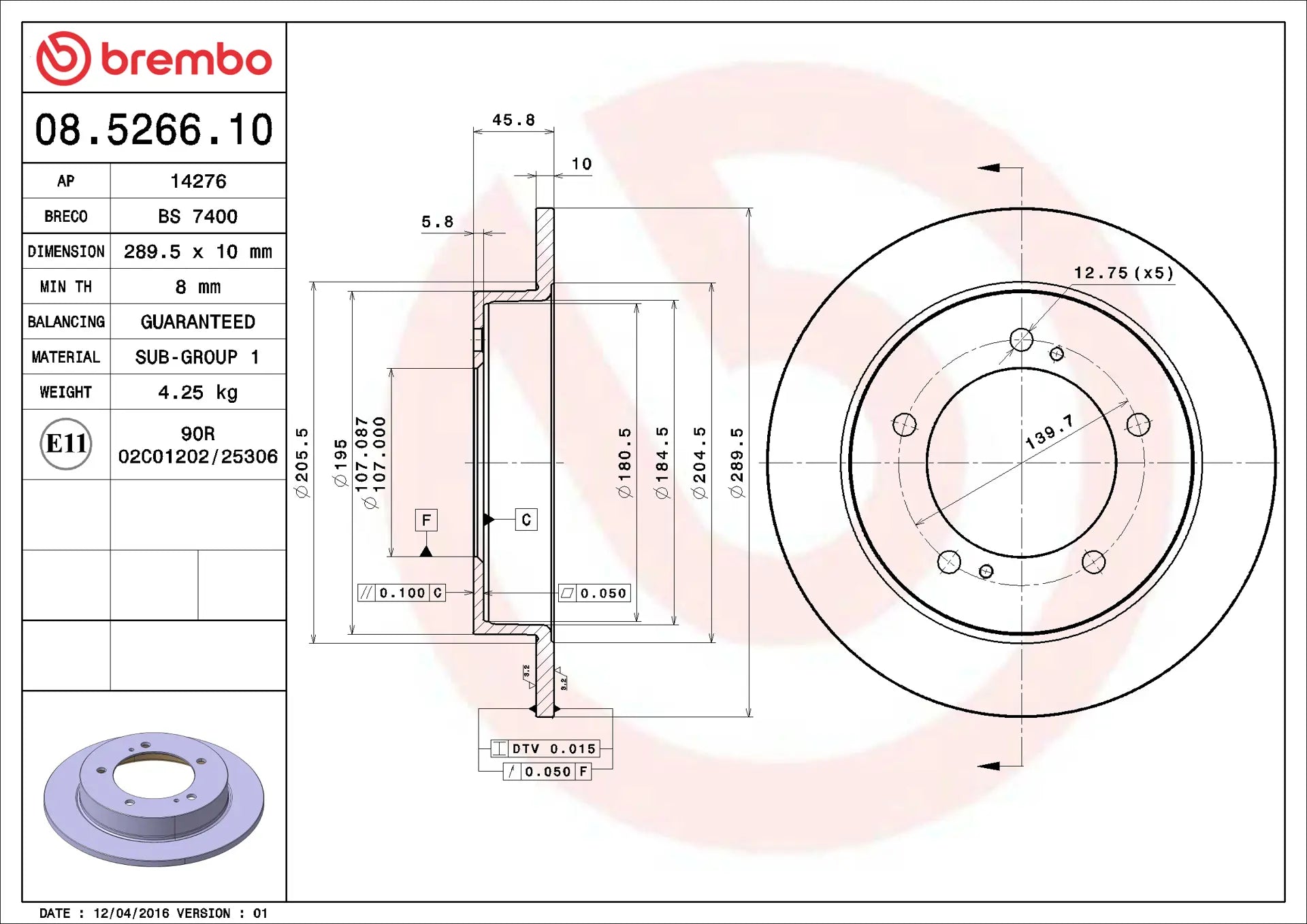 Brake Disc 08.5266.10