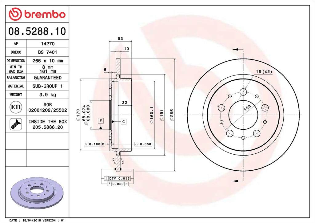 Brake Disc 08.5288.10