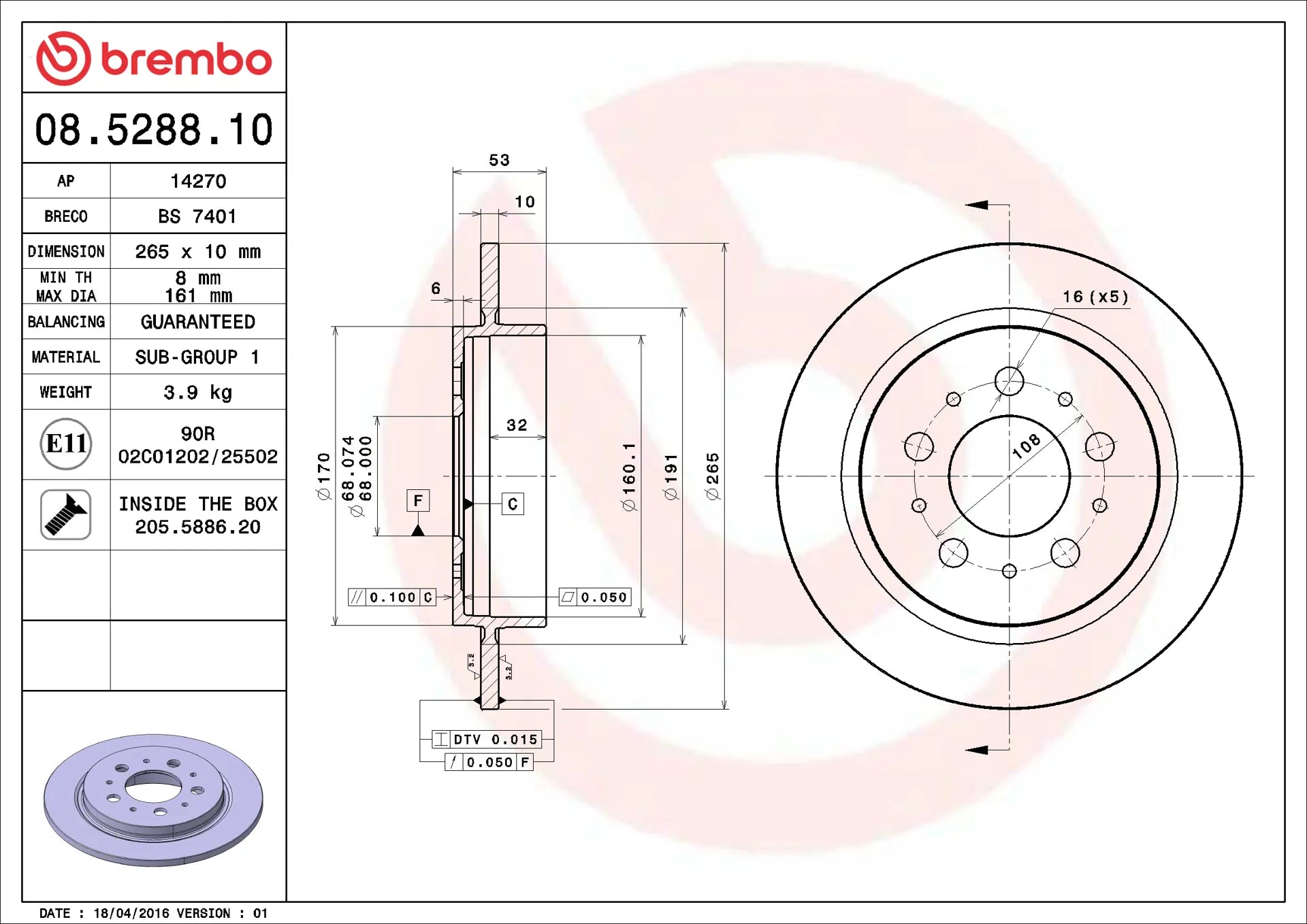 Brake Disc 08.5288.10