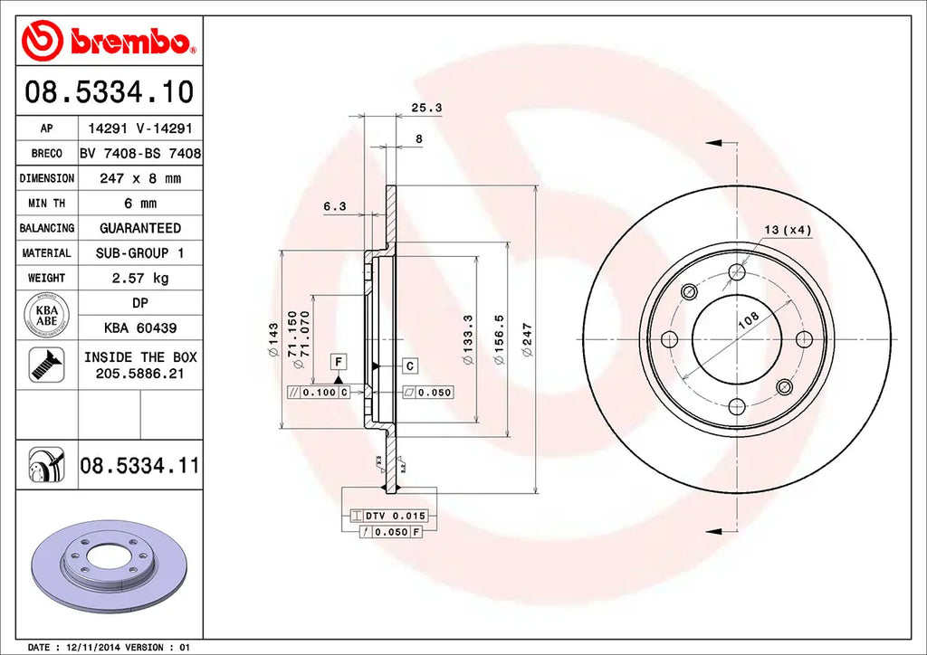 Brake Disc 08.5334.11