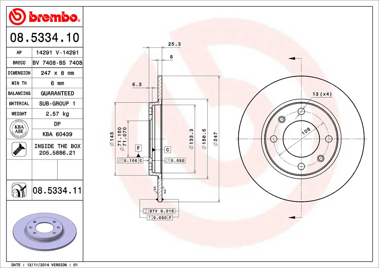 Brake Disc 08.5334.11