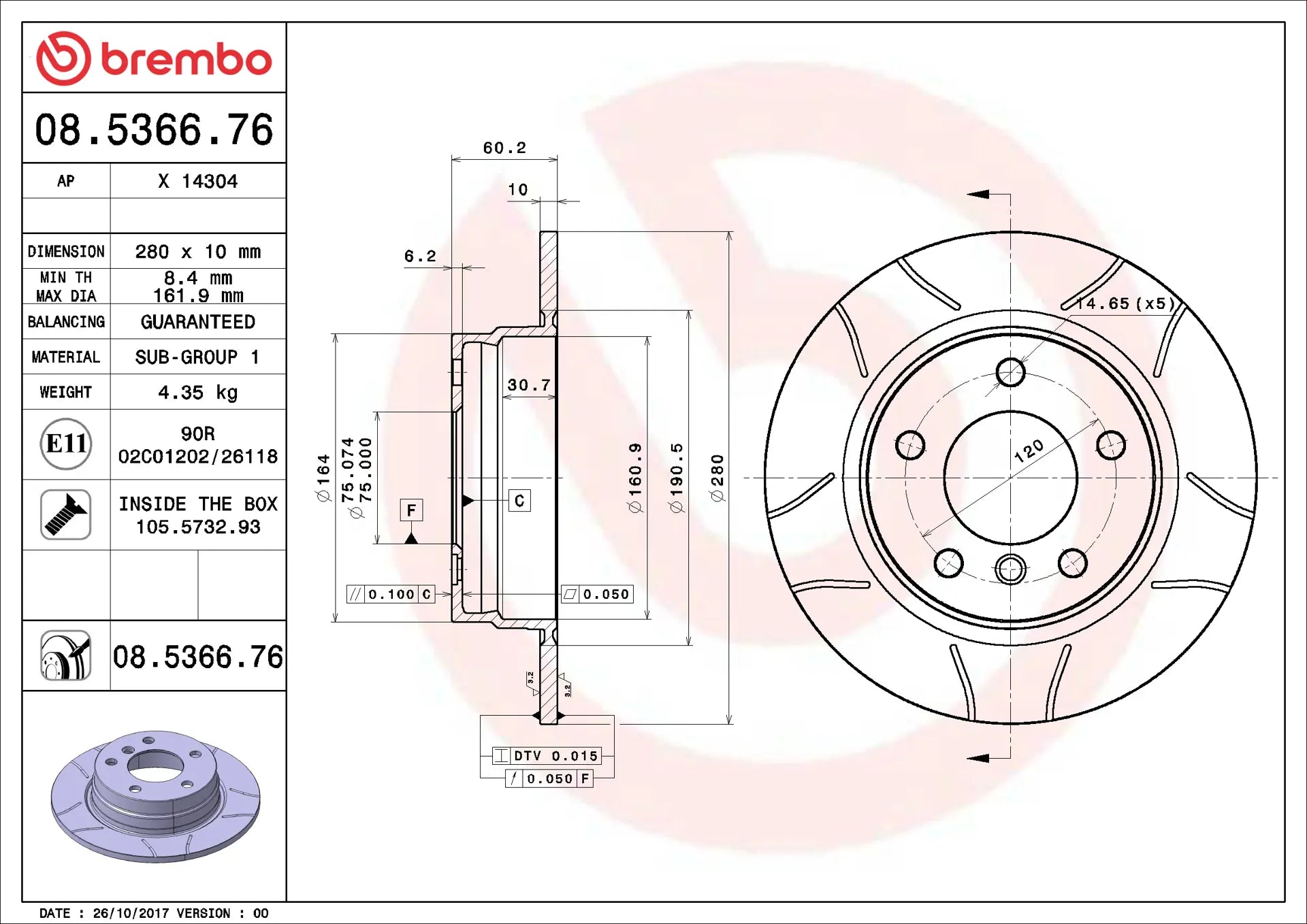 Brake Disc 08.5366.76