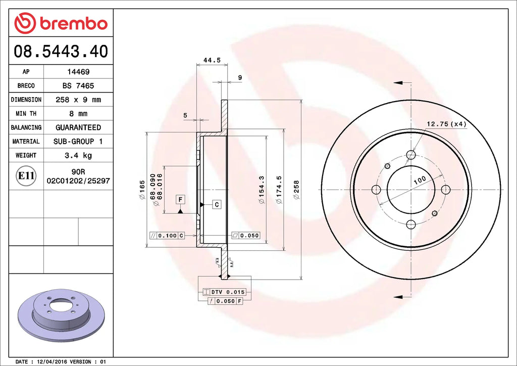 Brake Disc 08.5443.40