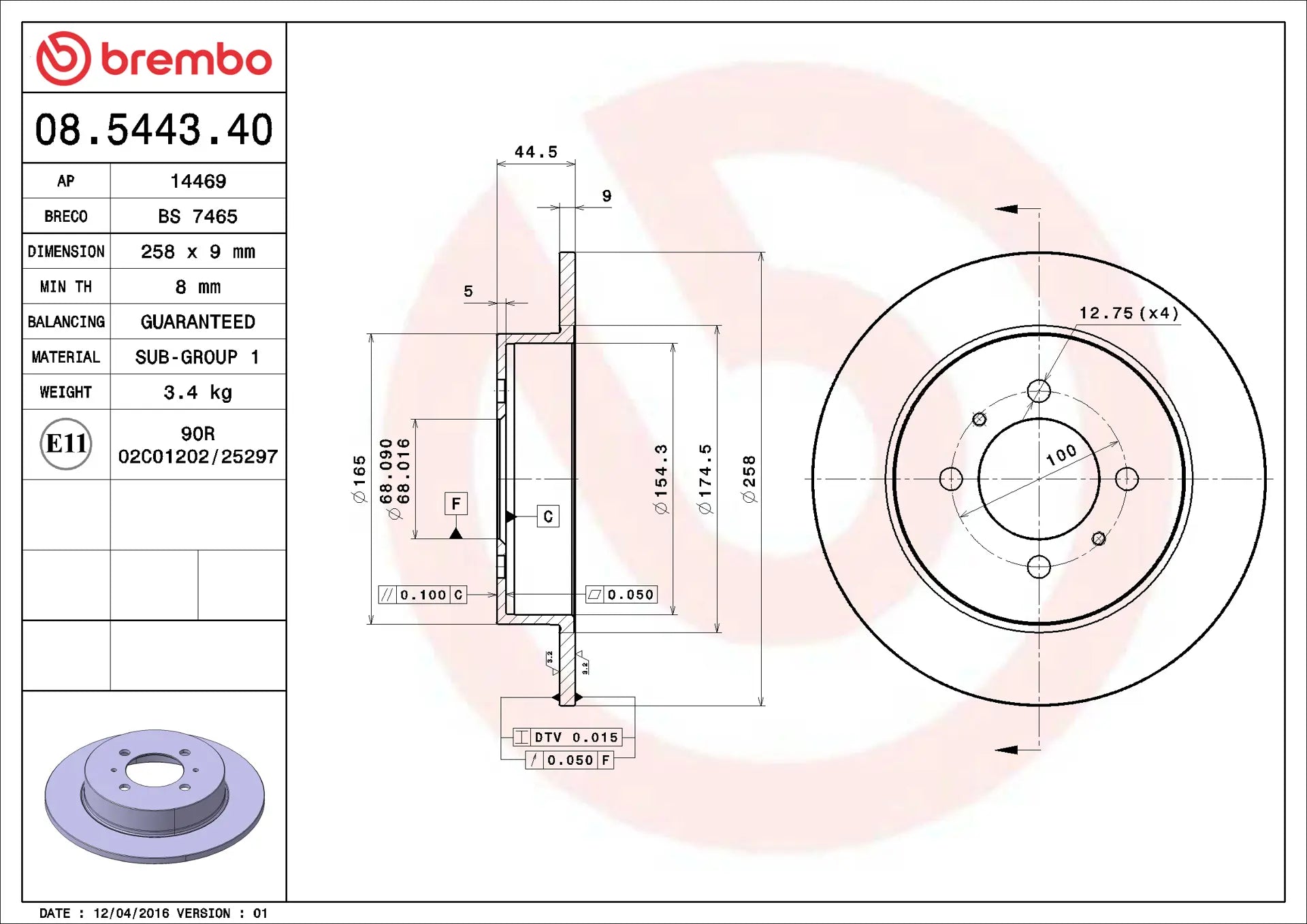 Brake Disc 08.5443.40