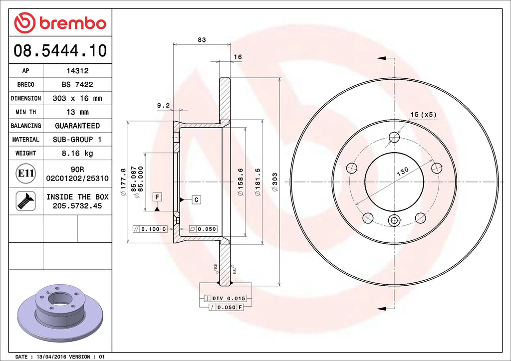 Brake Disc 08.5444.10