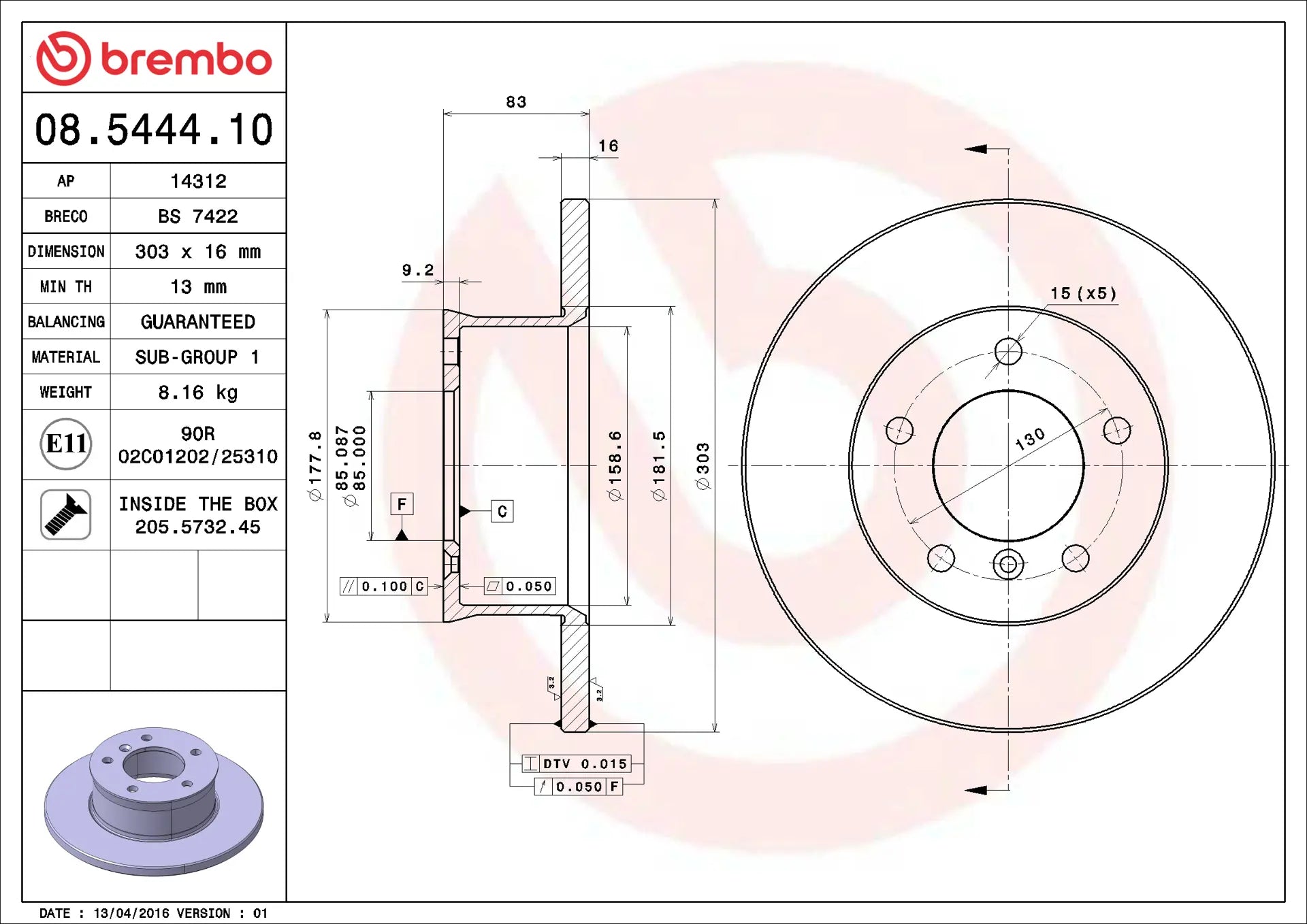 Brake Disc 08.5444.10