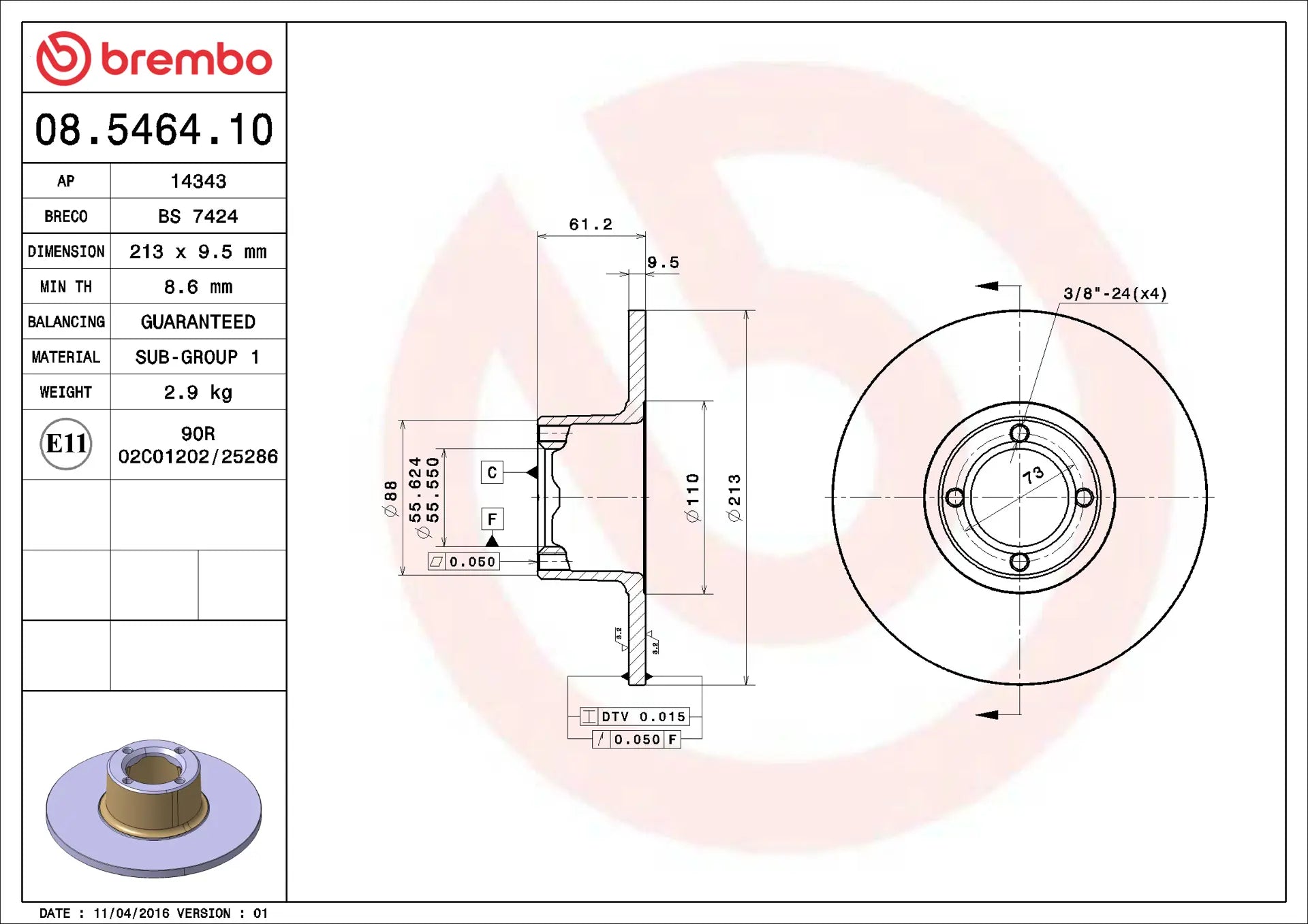 Brake Disc 08.5464.10