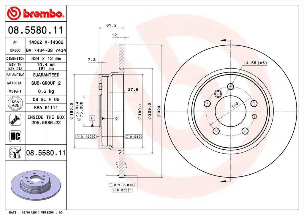 Brake Disc 08.5580.11