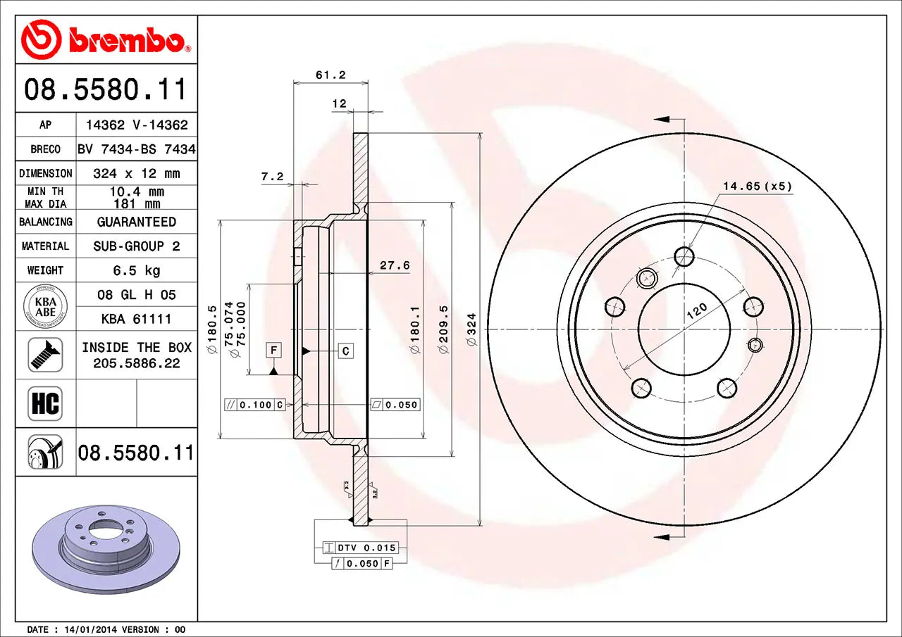 Brake Disc 08.5580.11